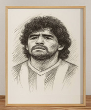 MARADONA DRAWING PRINT SKETCH