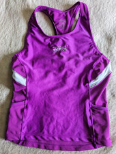 ZOOT Triathlon Tri Top Maglia Donna S Senza Maniche Ciclismo Viola