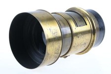 Obiettivo in ottone tipo Petzval - circa 5x7 pollici