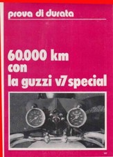 advertising Pubblicità TEST  60.000 KM MOTO GUZZI  V7 SPECIAL 1972 MOTOITALIANE