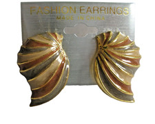 Orecchini clip a forma di conchiglia vintage anni 90 smalto multicolore...