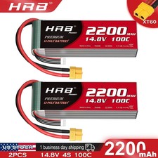 2 pezzi 14,8 V 4S 2200 mAh XT60 batteria lipo per RC aereo drone auto camion FPV