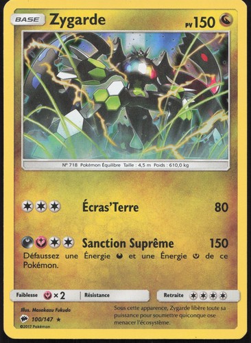 Carte pokémon zygarde 100 - pokémon, 100/147