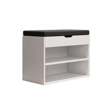 Oskar Store Panca scarpiera da ingresso Titus Bianco 60 x 45 cm con ripiano