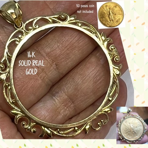 Gold bezel pesos ciondolo - 50,
