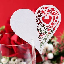 100x Cuore Segnaposto Tavola