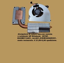 dissipatore di calore + ventola x notebook HP Elitebook 2570P S/N:BCAHAZ6321