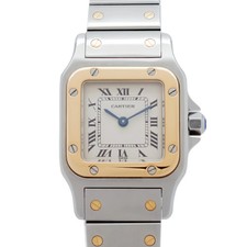 OROLOGIO CARTIER SANTOS GALBEE W20012C4 QUARZO ORO 18K ACCIAIO INOX DONNA F/S