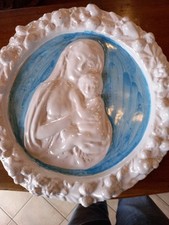 SCULTURA CERAMICA MADONNA CON BAMBINO COPIA DI DELLA ROBBIA DIAMETRO 41CM