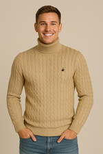 MAGLIONE UOMO BEVERLY HILLS POLO CLUB DOLCEVITA TRECCE LOGO ART. M431719