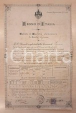 1891 ROMA REGNO D'ITALIA Patente di maestra elementare - Amelia DI NUNZIO