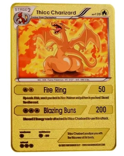 Thicc charizard gold metal - charizard,