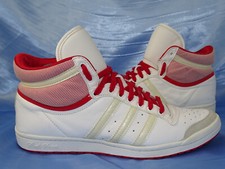 SNEAKER ADIDAS SLEEK SERIES HI TG 39 1/3 SCARPE WHITE RED MID TOP TEN DONNA/R