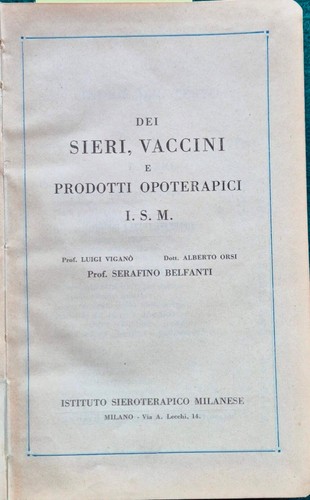 Dei sieri vaccini - e, prodotti