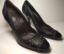 Décolleté donna EU 37 in pelle nero e brillantini. Maliparmi. Tacco 7 cm. Usati