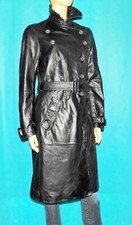 trench femme ZARA en cuir noir