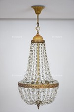 Lampadario stile Impero gemme vetro cristalli pendenti metallo -225