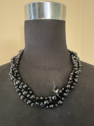 Collana perle vetro - collana, nero