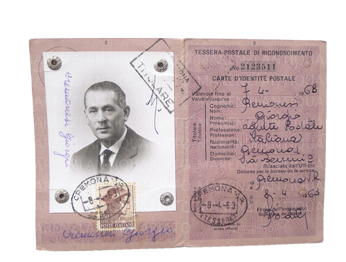Vecchia tessera postale poste - tessera,