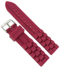 Cinturino orologio impermeabile silicone gomma rosso lampone trendy 20 mm