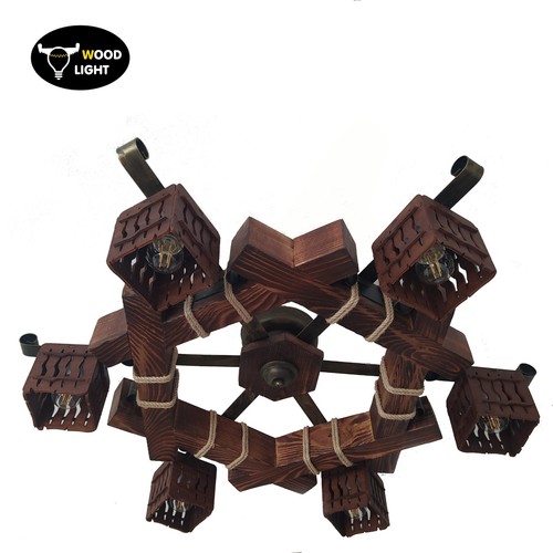 Wooden chandelier wood - wooden,