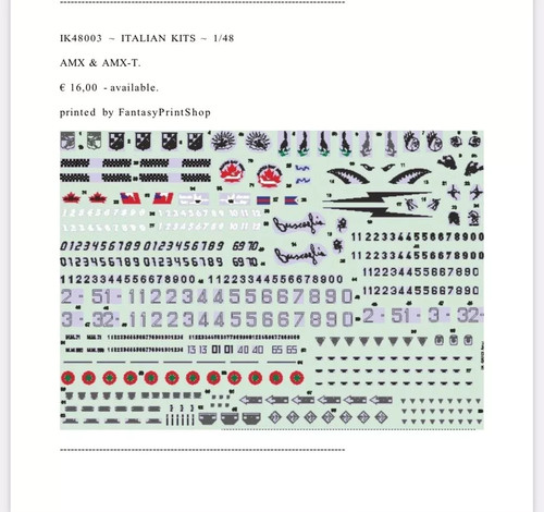 Amx ghibli decals m - 1/48, a.m.i