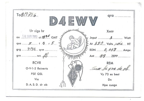Qsl radio d4ewv - radio, germany