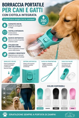 Borraccia portatile per cani - cani, e