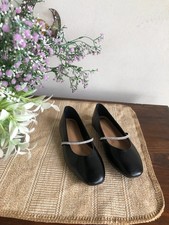 Scarpe donna ragazza ballerine Mary Jane tacco basso nere con strass