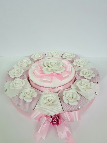Torta bomboniera rosa - bomboniera,