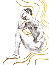 maschile nudo inchiostro arte