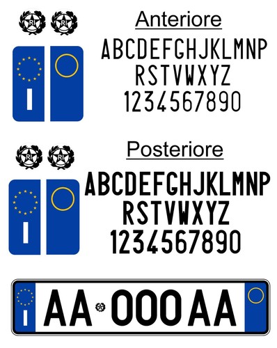 Kit completo adesivi targa - kit,