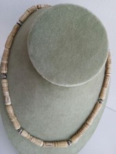 COLLANA OSSO LAVORATO e ARGENTO 925 NECKLACE in bone and sterling spheres