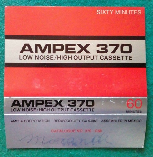 Copertina inlay ampex - copertina, 370