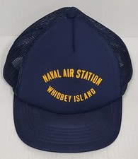 Cappello snapback in rete Navy Naval Air Station Whidbey Island blu vintage taglia unica
