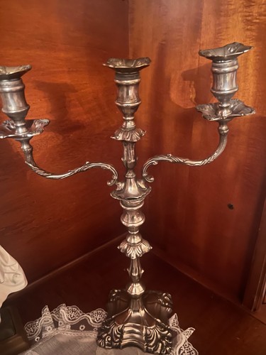 Candelabro ottone argento a - candelabro,