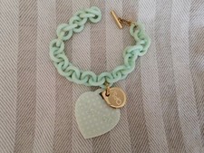 Ops! Pois bracciale con catena in resina e cuore in silicone a pois bianco 