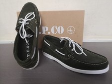 AT. P. CO mocassino da uomo elegante in pelle scamosciata Verde Scuro