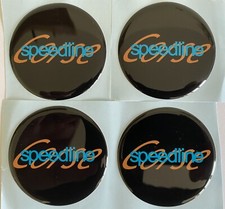 SPEEDLINE CORSE TAPPI CENTRALI CERCHI IN LEGA ADESIVI A CUPOLA X4 NERO BLU ARANCIONE 55mm