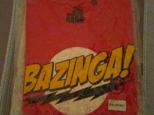 Bazinga T-SHIRT UOMO ROSSA TAGLIA "L" - The Big Bang Theory SIGILLATA ENTRA