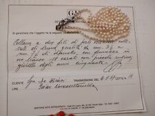 Collana a 2 fili perle orientali chiusura oro bianco 18 kt e rubino anni 50