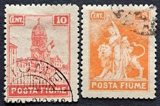 [FRGNOCCFIU0028] FIUME 1919 [S.50|53] POSTA FIUME 10c e 45c 2v diff. USATI