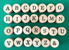 SET 27 TIMBRI GOMMA LEGNO ALFABETO per  Scrapbooking  Decorazione Artigianato