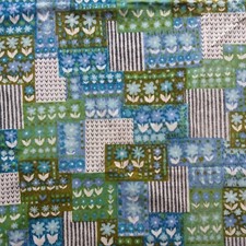 Vintage Retro 60-70s Pair Curtains Floral Print Kitsch Patch Pierre Jean Colian