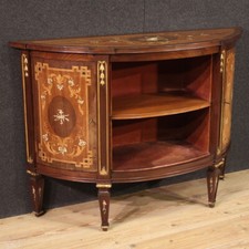 Credenza a mezzaluna in stile antico Luigi XVI mobile legno intarsiato XX sec