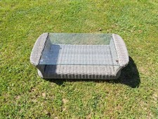 Tavolino Da Giardino Con Vetro Temprato 