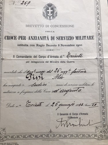Diploma medaglia anni - diploma, 16