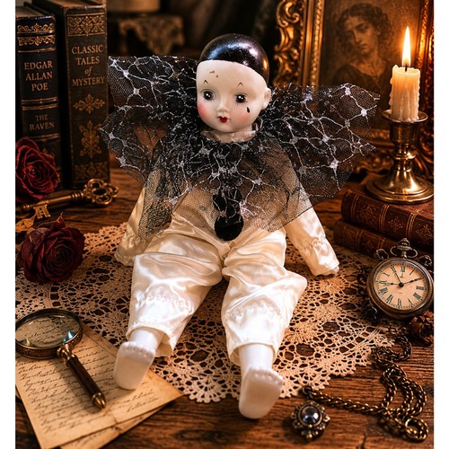 Bambola pagliaccio pierrot - bambola,