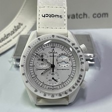 Orologio Moonsw/atch Cronografo Bianco Analogico Unisex Adulti classico 42mm