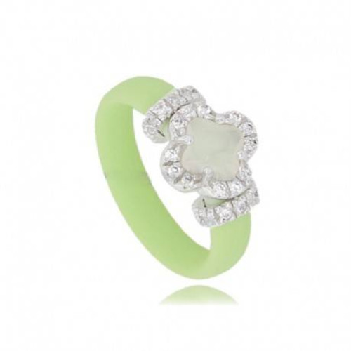 Anello caucciù con fiore e - anello,